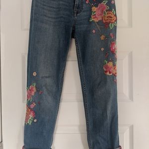 Johnny Was Floral Embroidered Jeans
